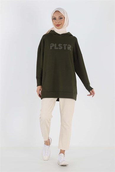 Plistre Nakışlı Oversize Sweatshirt PLSTR1596-00410