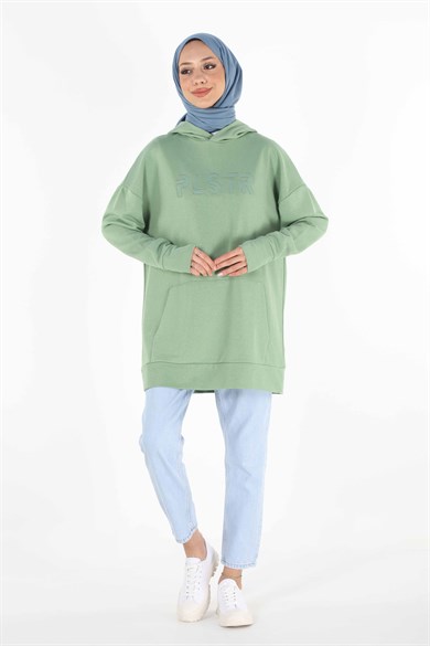 Plistre Nakışlı Oversize Sweatshirt PLSTR1596-00465